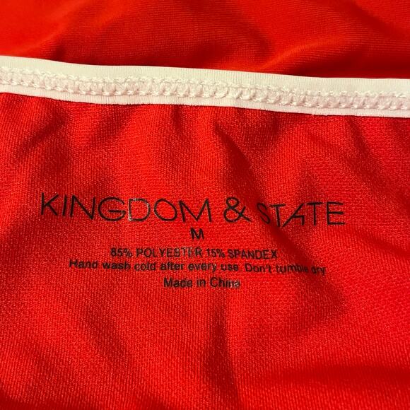 Classic Women One Piece Swimsuit in Red and White Size Medium - Picture 5 of 5